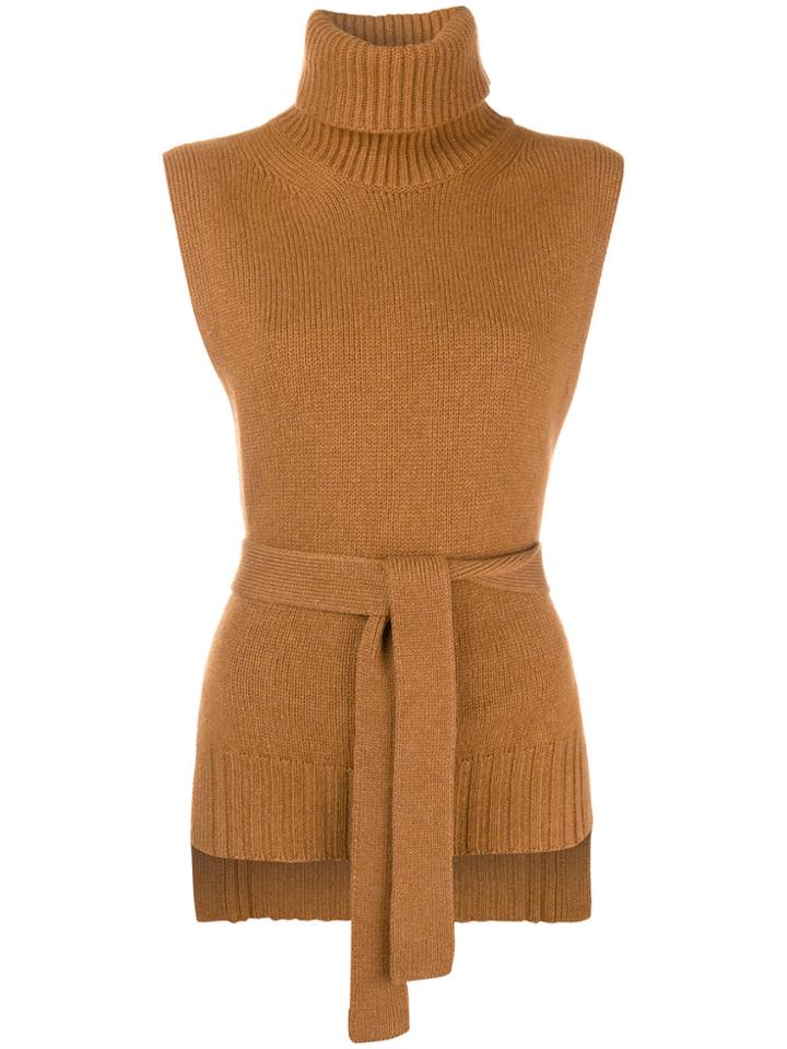 Etro Belted Sleeveless Jumper - Brown