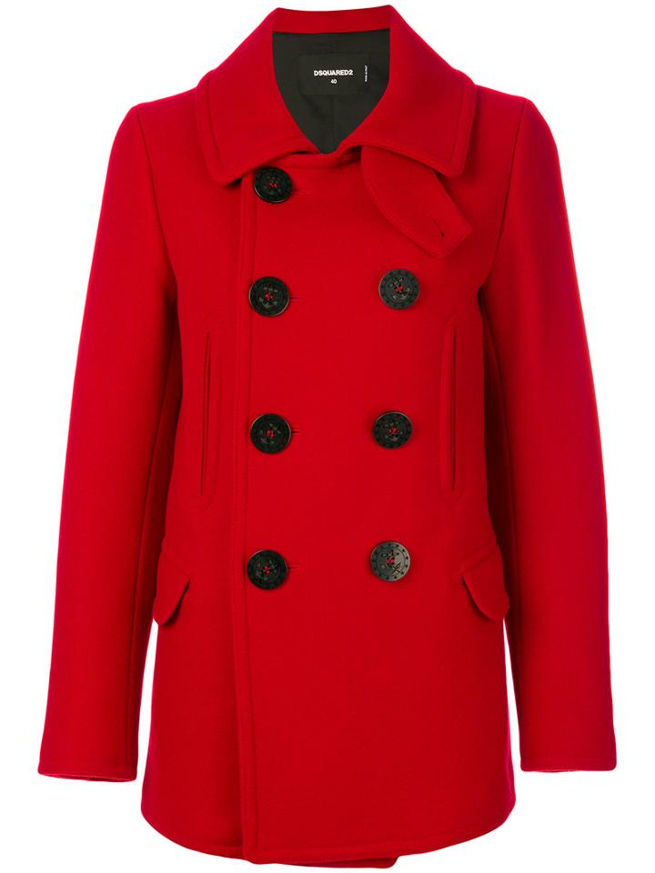 Dsquared2 - Kaban Coat - Women - Polyamide/polyester/virgin Wool - 38, Red, Polyamide/polyester/virgin Wool
