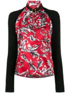 Jw Anderson High Neck Filigree Print Top - Red