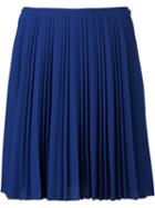 Cédric Charlier Pleated Skirt, Women's, Size: 40, Blue, Polyester