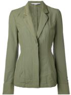 Concealed Front Blazer - Women - Cotton/linen/flax/polyester - 40, Green, Cotton/linen/flax/polyester, Stella Mccartney