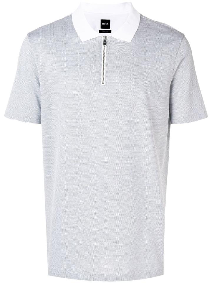Boss Hugo Boss Front Zipped Polo Shirt - Blue