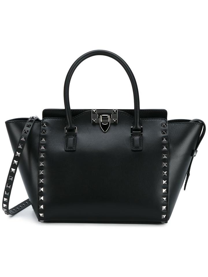 Valentino Valentino Garavani 'rockstud' Trapeze Tote, Women's, Black, Leather