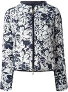 Duvetica Floral Print Coat, Women's, Size: 44, Blue, Polyamide/feather Down