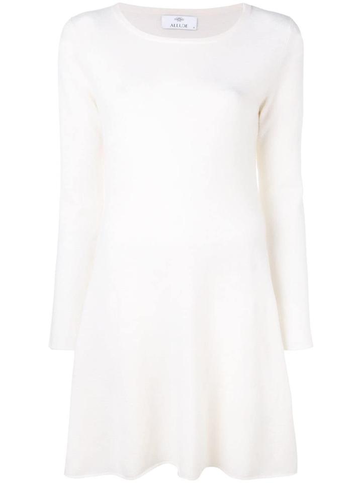 Allude Fit And Flare Knitted Dress - White