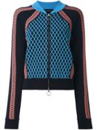 Versace Runway Knit Sport Jacket, Women's, Size: 44, Blue, Polyester/spandex/elastane/viscose/wool