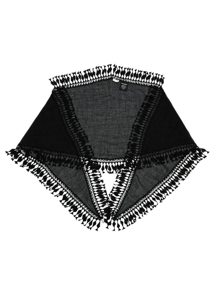 Saint Laurent Long Tassel Embellished Stole - Black