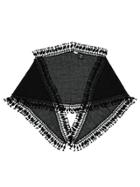 Saint Laurent Long Tassel Embellished Stole - Black