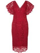 Ginger & Smart Floral Lace Shortsleeved Dress - Red