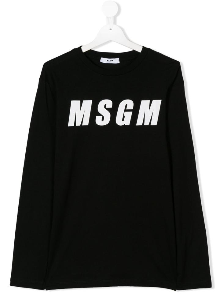 Msgm Kids Teen Long Sleeve T-shirt - Black