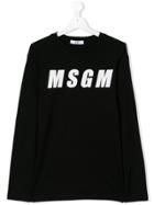 Msgm Kids Teen Long Sleeve T-shirt - Black