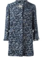 Blugirl Boxy Woven Coat, Women's, Size: 44, Blue, Acrylic/polyamide/polyester/wool