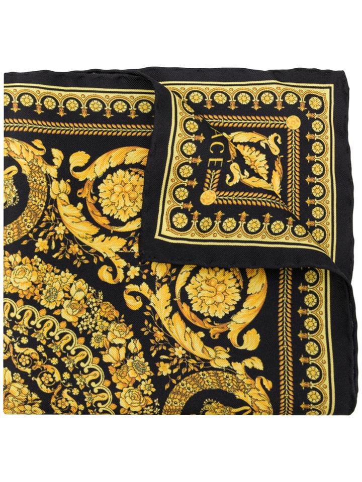 Versace Classic Baroque Print Square Scarf - Black