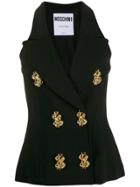 Moschino Embellished Buttons Vest - Black