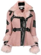 Alexander Mcqueen Leather-trimmed Shearling Jacket - Pink
