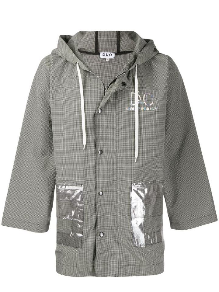 Duo Duo Hooded Windbreaker Jacket - Grey