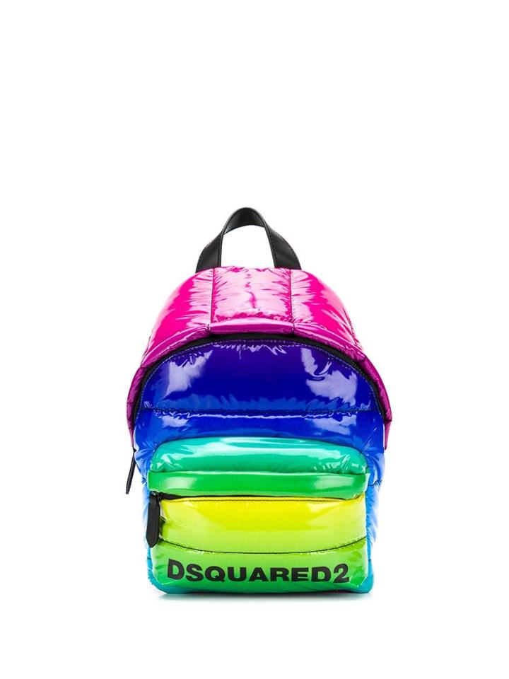 Dsquared2 Rainbow Quilted Backpack - Blue