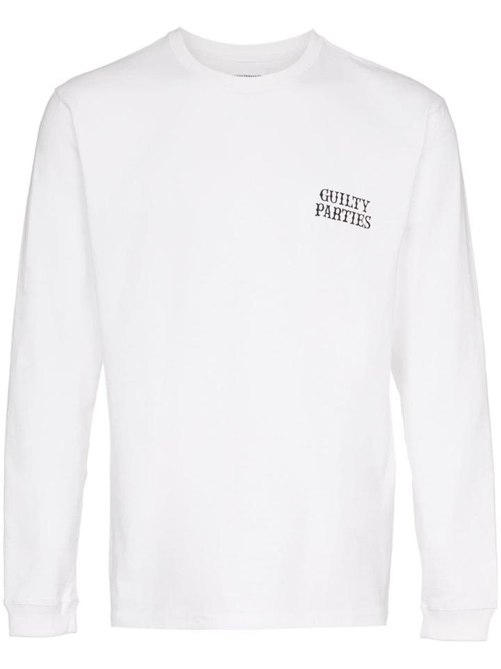 Wacko Maria Long Sleeved Logo Print T-shirt - White