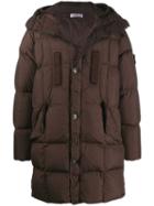 Stone Island Crinkle Reps Down Coat - Brown