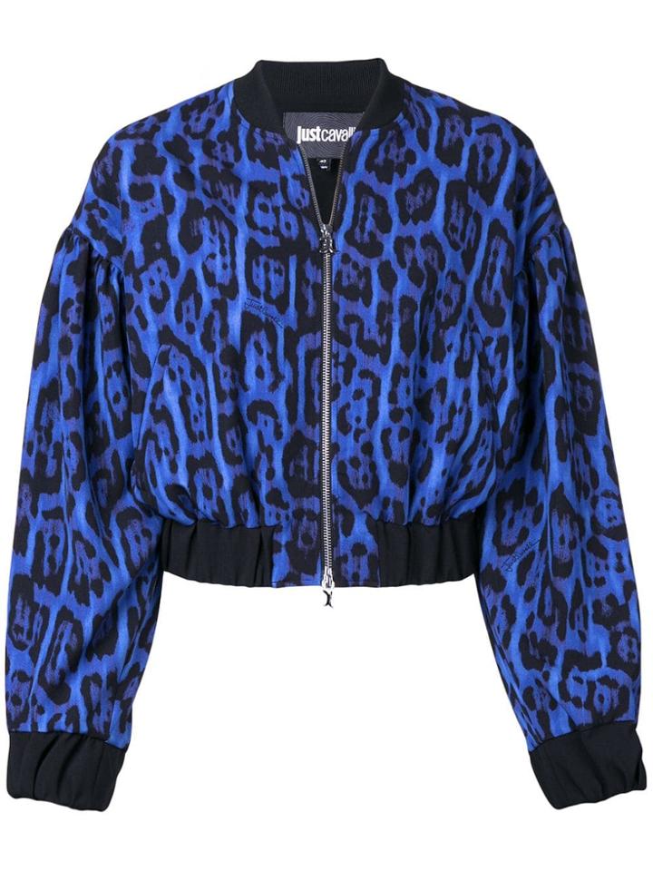 Just Cavalli Patterned Bomber Jacket - Blue