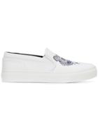 Kenzo Tiger Embroidered Slip-on Sneakers - White