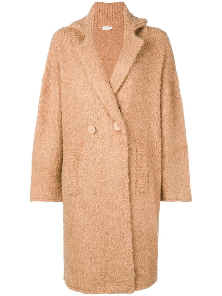 Twin-set Double Breasted Shearling Jacket - Nude & Neutrals