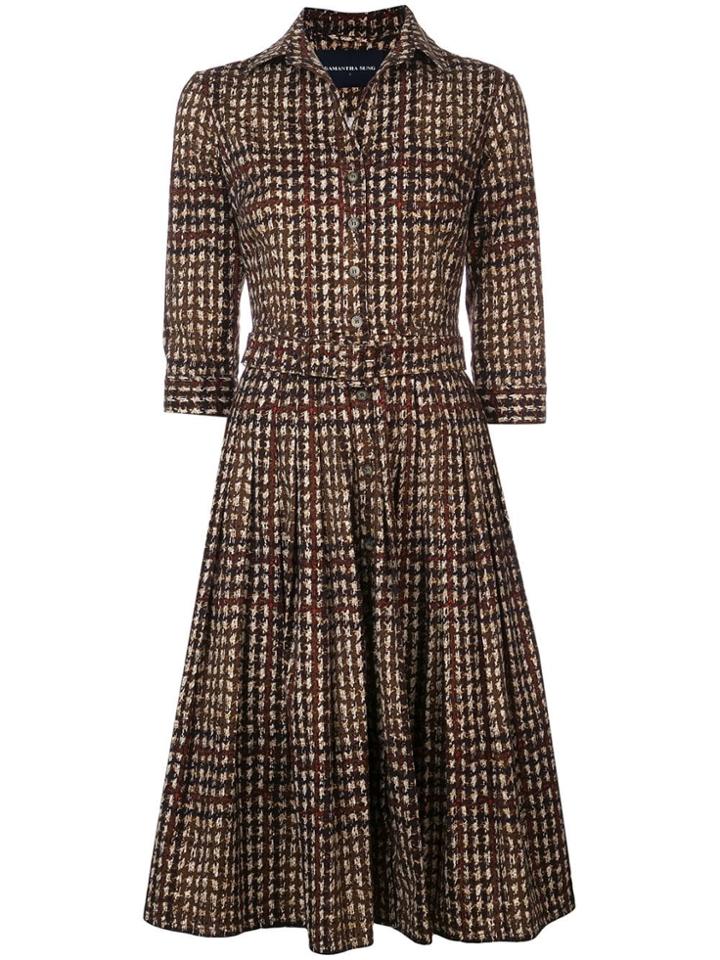 Samantha Sung Audrey Checked Dress - Brown