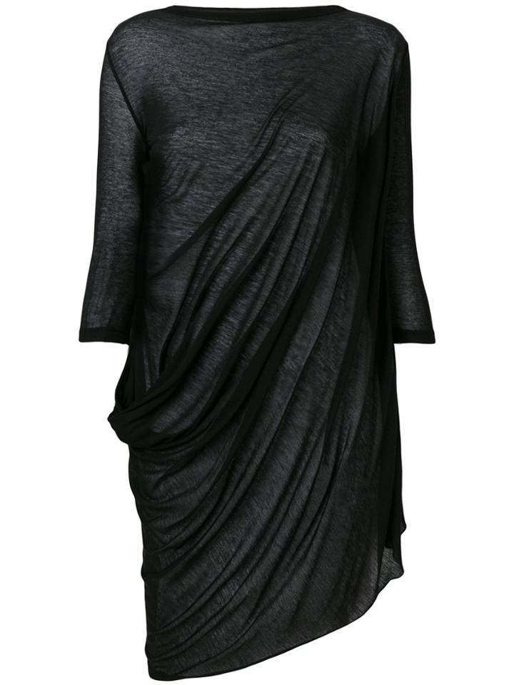 Rick Owens Lilies Asymmetric Draped Blouse - Black