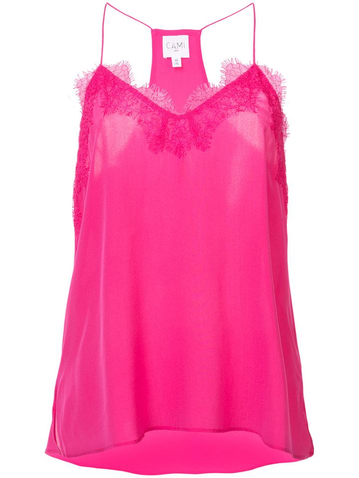 Cami - Lace Detail Cami - Women - Silk - Xs, Pink/purple, Silk