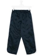 No21 Kids Embroidered Satin Trousers - Blue