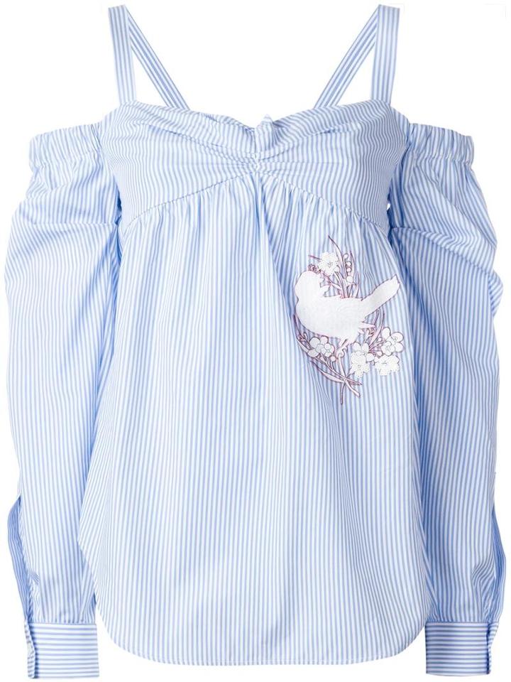 No21 Striped Blouse, Women's, Size: 42, Blue, Cotton