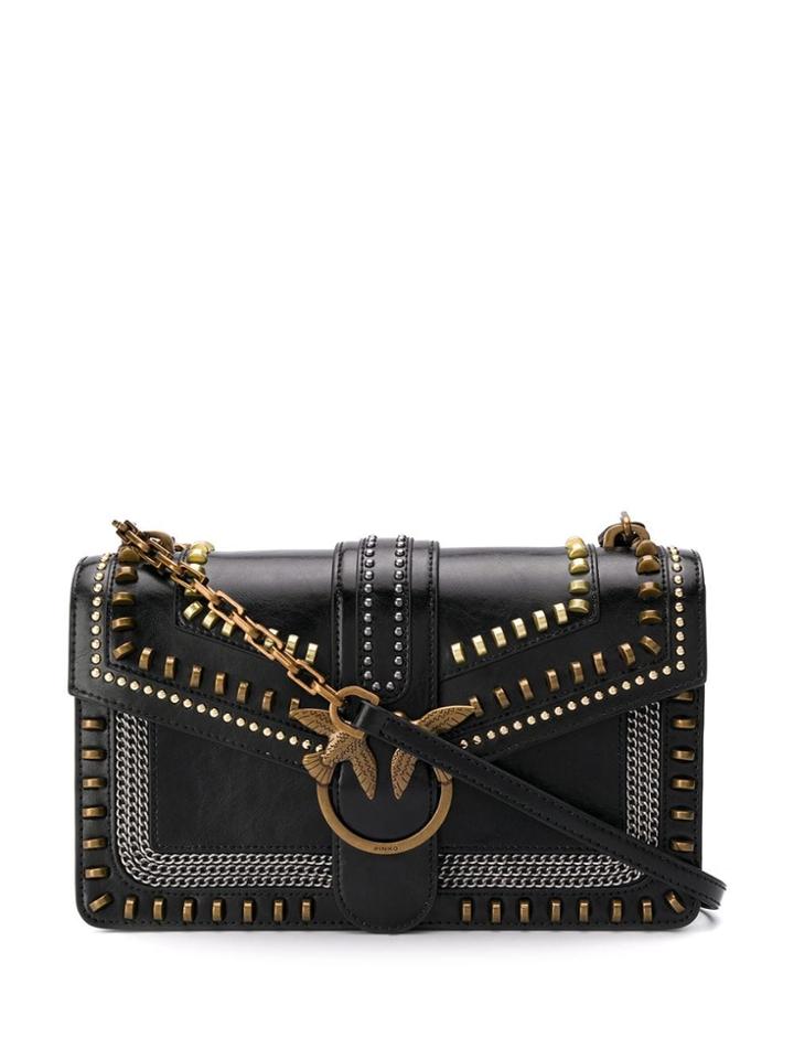 Pinko Love Studded Shoulder Bag - Black