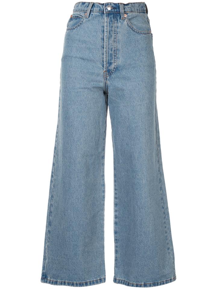Solace London Wide Leg Denim Jeans - Blue