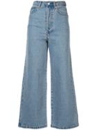 Solace London Wide Leg Denim Jeans - Blue