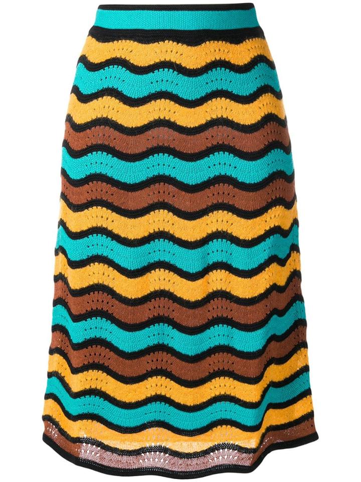 M Missoni High Waisted Knitted Skirt - Green