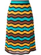 M Missoni High Waisted Knitted Skirt - Green