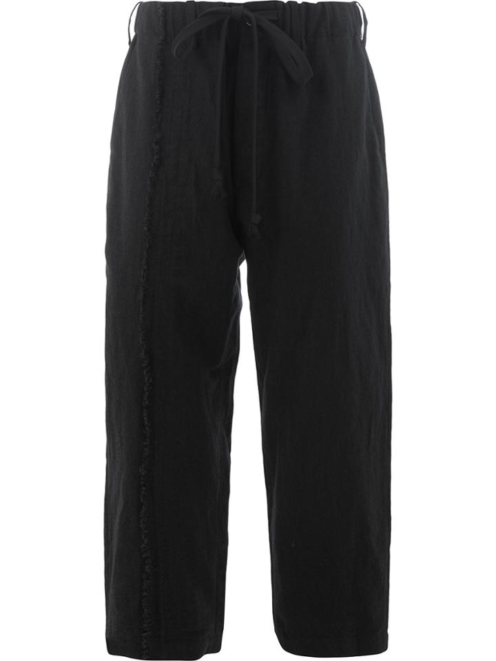 Uma Wang Cropped Elasticated Waist Trousers - Black