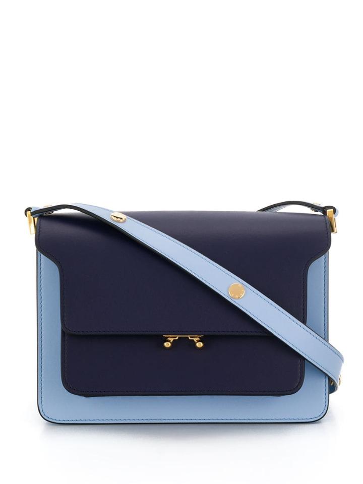 Marni Trunk Bicolour Shoulder Bag - Blue