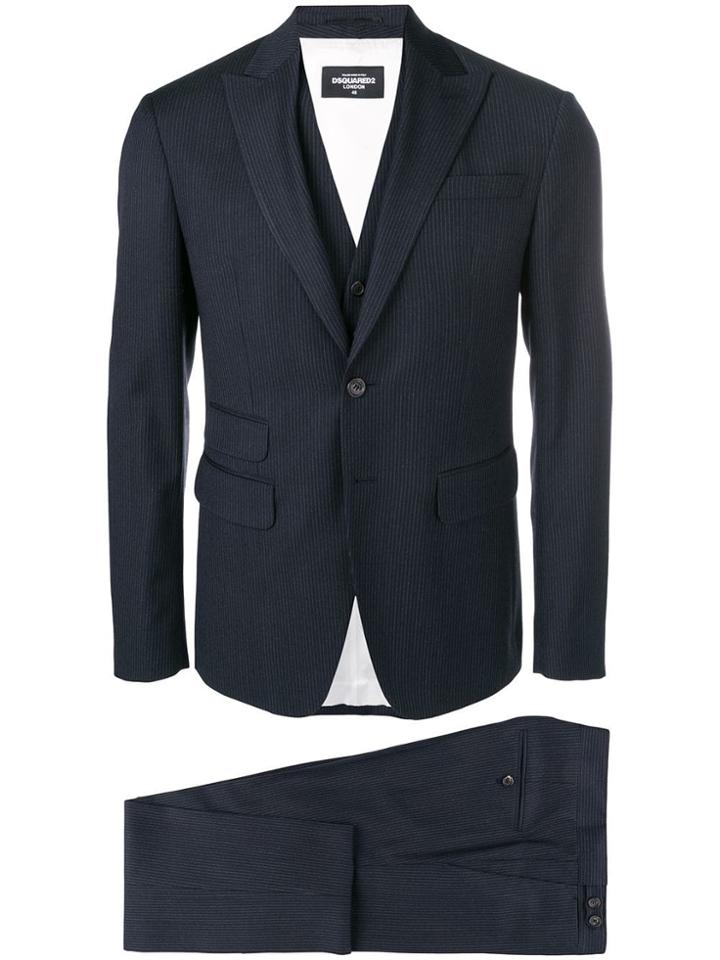 Dsquared2 Pinstripe Two Piece Suit - Blue