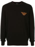 Emporio Armani Embroidered Eagle Logo Pullover - Black