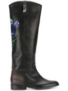 Golden Goose Floral Knee-length Boots - Black