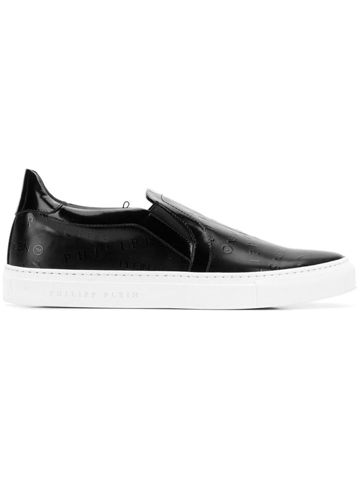 Philipp Plein Logo Embossed Sneakers - Black