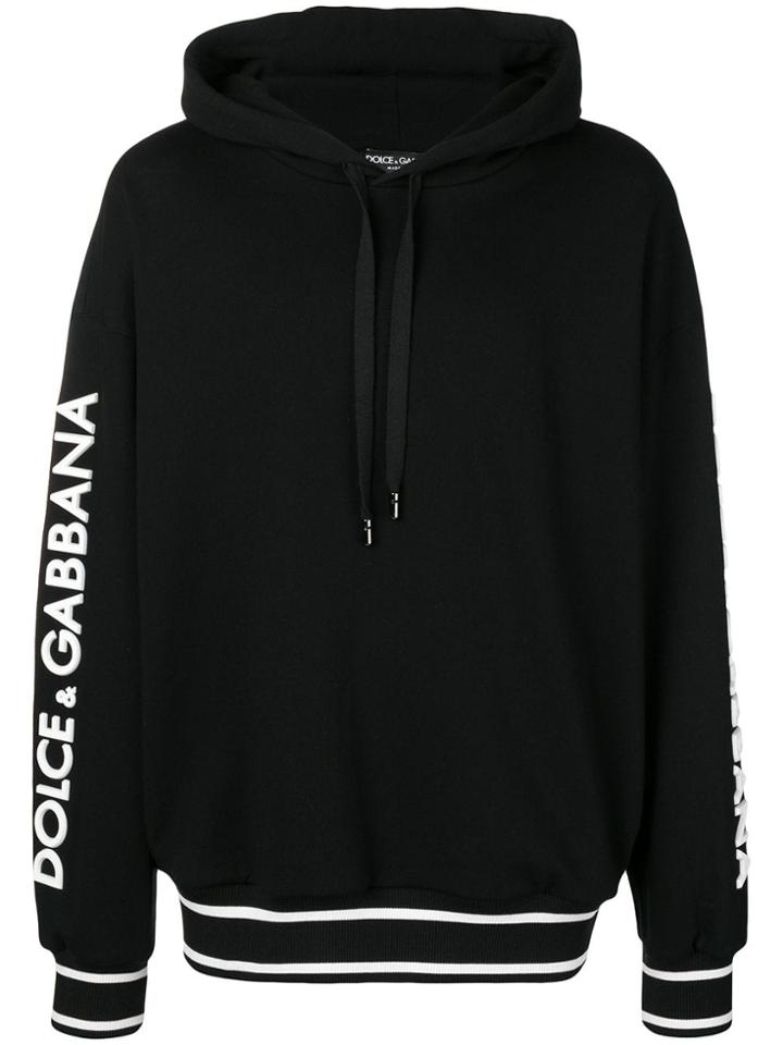 Dolce & Gabbana Logo Printed Hoodie - Black