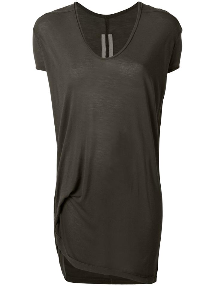 Rick Owens Draped V-neck T-shirt - Grey