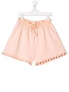 Chloé Kids Teen Embellished Hem Shorts - Neutrals