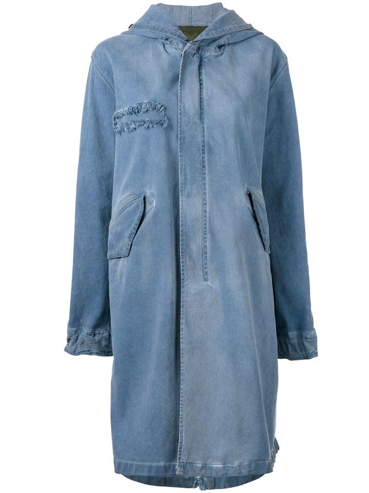 Mr & Mrs Italy - Denim Hooded Coat - Women - Cotton/spandex/elastane - S, Blue, Cotton/spandex/elastane