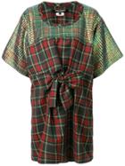 Junya Watanabe Comme Des Garçons Plaid Print And Sequin Panelled Dress