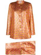 Jean Varon Vintage Joker Metallic Suit - Yellow & Orange