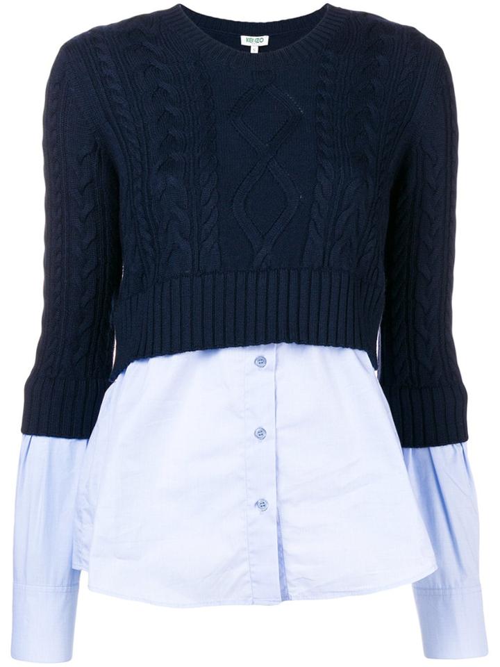 Kenzo Poplin Hem Jumper - Blue