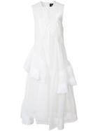 Simone Rocha Sheer Panel Asymmetric Dress - White